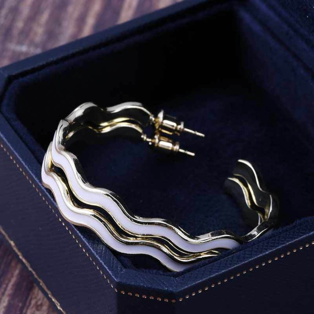 Vintage Fashion Bohemia Acrylic Hoop Earrings For Women, FB16FA1162 - Picture 2 of 3